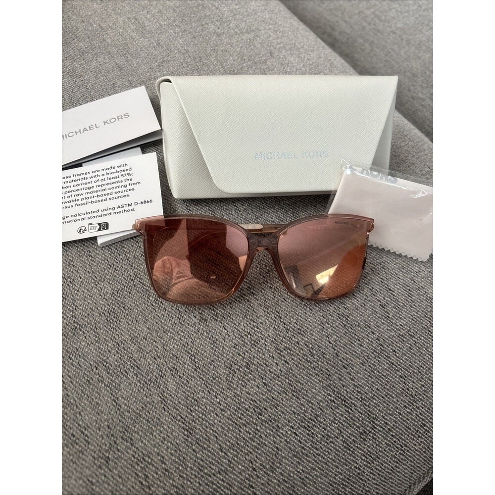 Michael Kors MK2079U Zermatt sunglasses- pink transparent- rose gold mirror lens